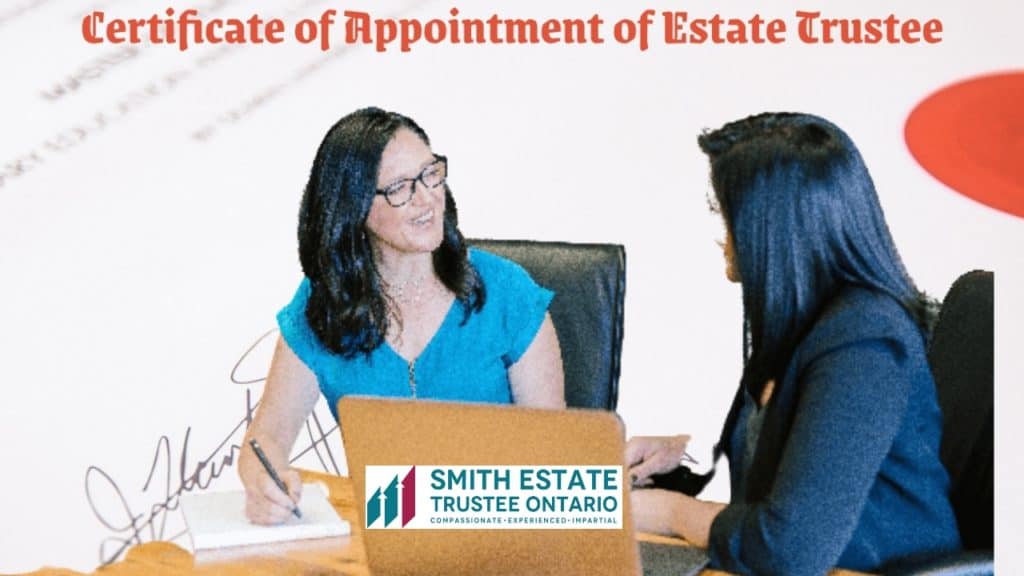 certificate of appointment of estate trustee